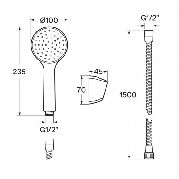Смеситель Santek Венга для ванны с душем, длинный излив, хром WH5A12003C001