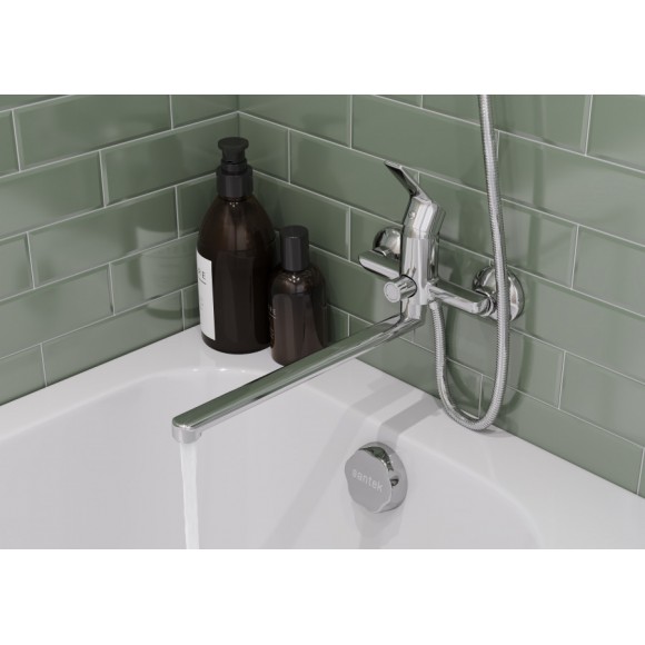 Смеситель Santek Венга для ванны с душем, длинный излив, хром WH5A12003C001