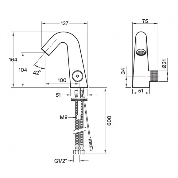 Смеситель Santek Космо для раковины WH5A06019N001, электронный, черный матовый