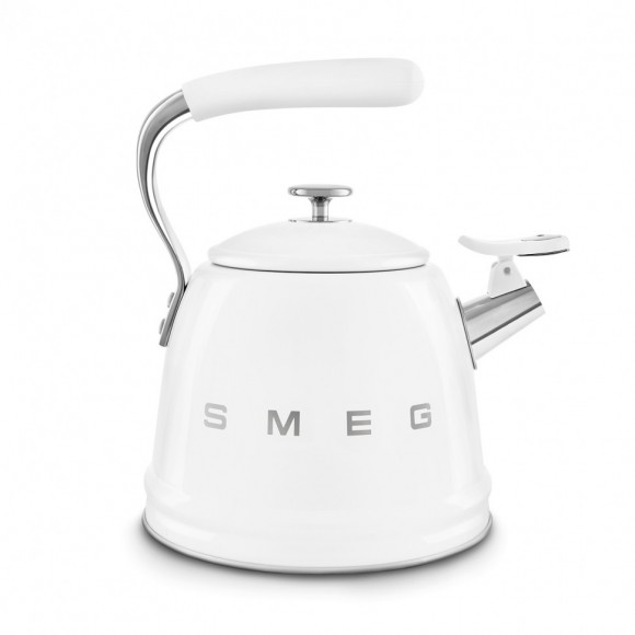 Чайник для плиты SMEG CKLW2001WH со свистком, белый, 2,3л