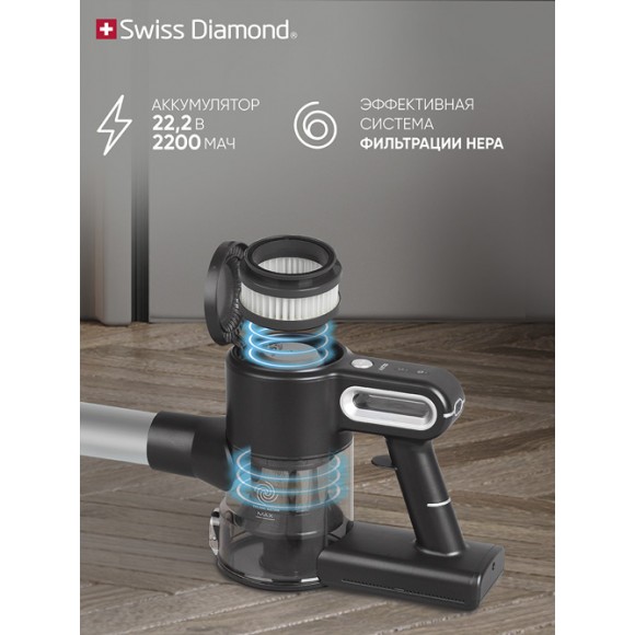 Вертикальный беспроводной пылесос Swiss Diamond SD-SVC 001 G