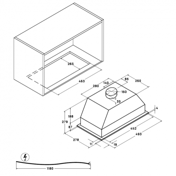 Кухонная вытяжка VARD VFG863PK, чёрный