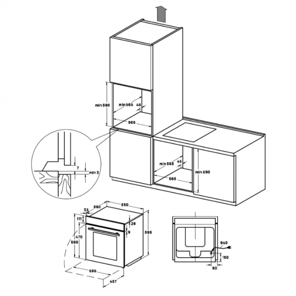 Духовой шкаф VARD VOE564B, чёрный