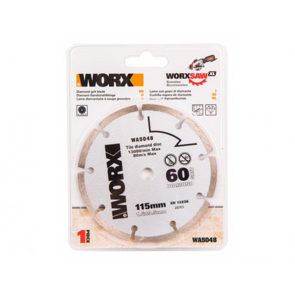 Пильный диск алмазный WORX WA5048 115х1,6х9,5 мм