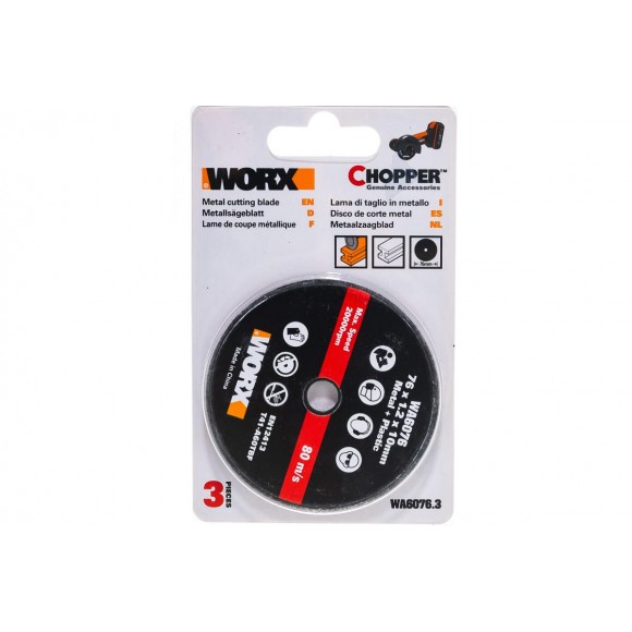 Отрезной диск по металлу WORX WA6076.3 76х1,2х10 мм 3шт