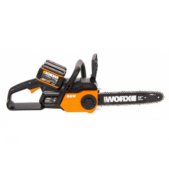 Комплект: Цепная пила WORX WG381E.9 + Зарядное устройство WORX WA3880 + Аккумулятор WORX WA3551 в подарок