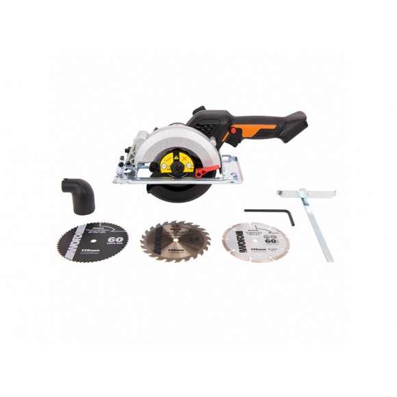 Комплект: Циркулярная мини-пила WORX WX531.9 + Зарядное устройство WORX WA3880 + Аккумулятор WORX WA3551 в подарок