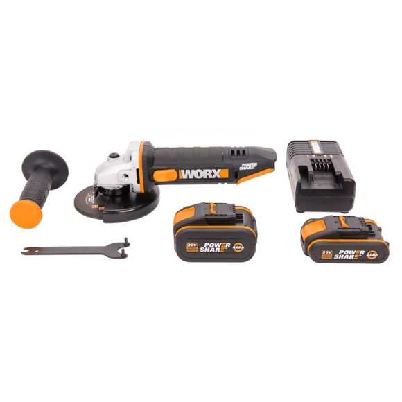 Комплект: Угловая шлифмашина аккумуляторная WORX WX803 + Аккумулятор WORX WA3551