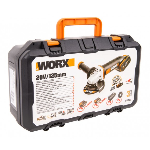 Комплект: Угловая шлифмашина аккумуляторная WORX WX803 + Аккумулятор WORX WA3551