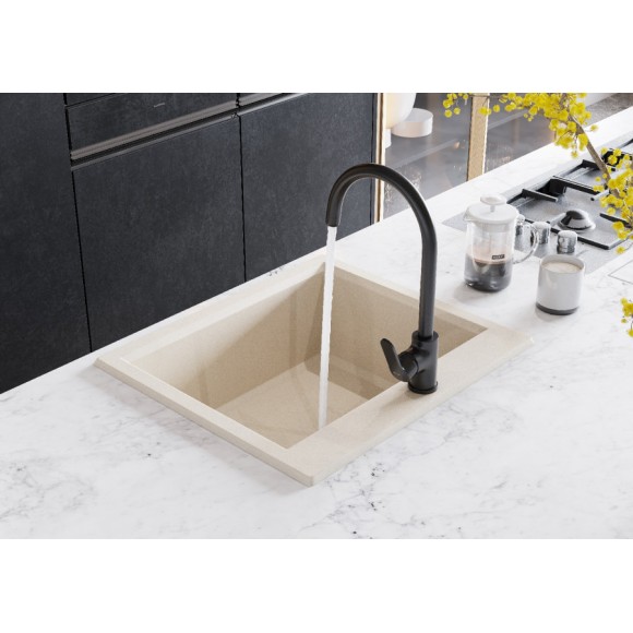 Смеситель Santek Линдос для кухни, черный матовый, WH5A41008N001