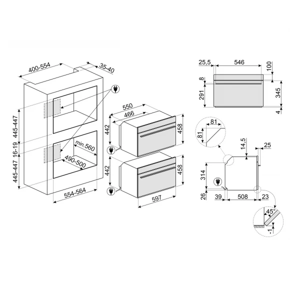 Духовой шкаф SMEG SO4102S3G серое стекло