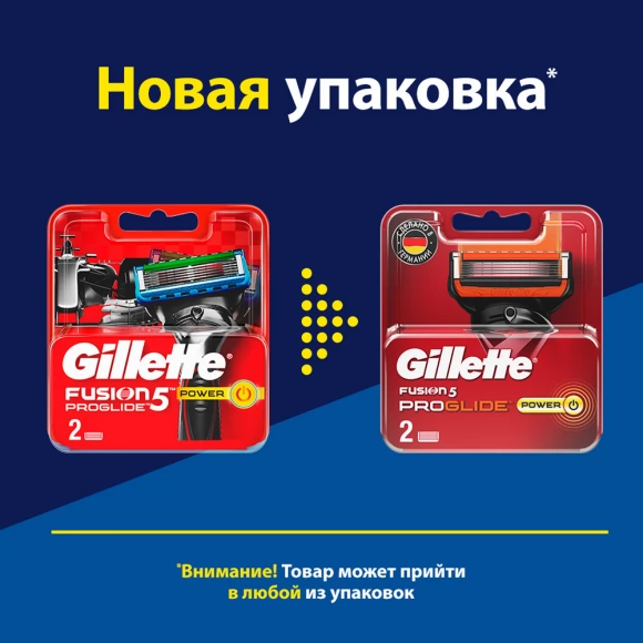 Сменные кассеты для бритья Gillette Fusion5 ProGlide Power, 2 шт