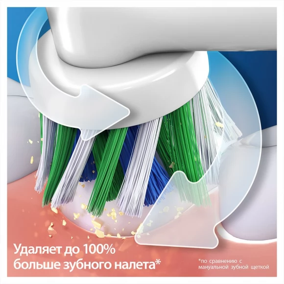 Электрическая зубная щетка Oral-B Vitality Pro D103.413.3 Cross Action Protect X Clean, белый+Насадки Oral-B CrossAction EB50RB-2, 2 шт