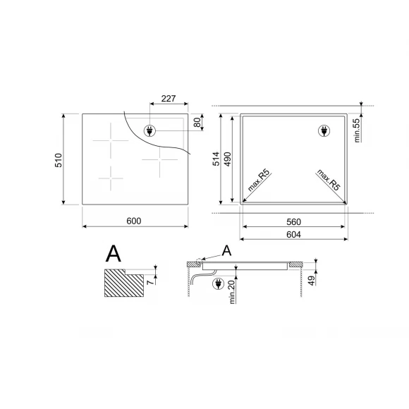 Варочная панель индукционная SMEG SI2M7643DW