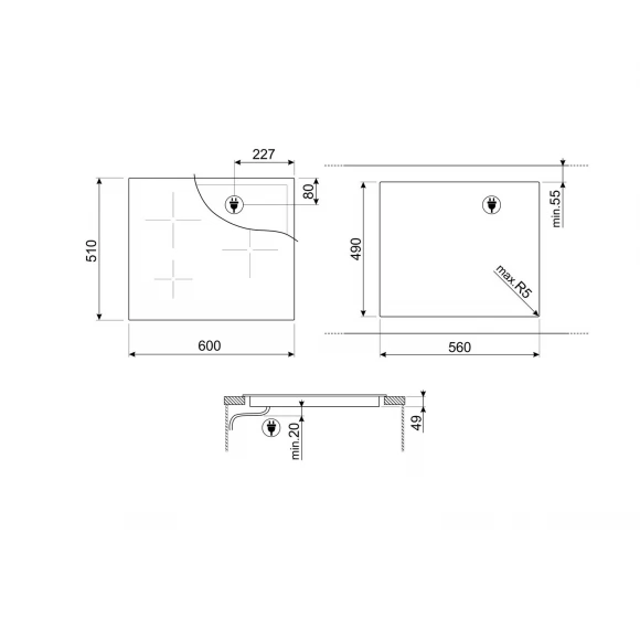 Варочная панель индукционная SMEG SI2M7643DW