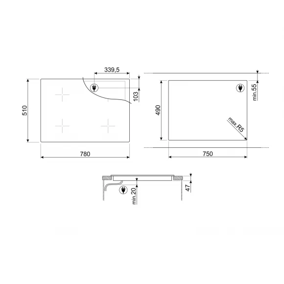 Варочная панель индукционная SMEG SI1F7845B