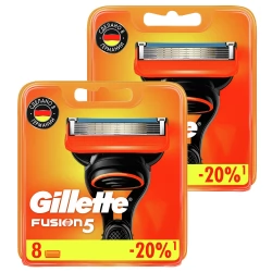 Годовой запас сменных кассет для бритья Gillette Fusion5, 8+8 (16 шт)