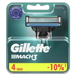 Сменные кассеты для бритья Gillette Mach3, 4 шт