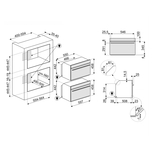 Духовой шкаф SMEG SO4102M1G серое стекло