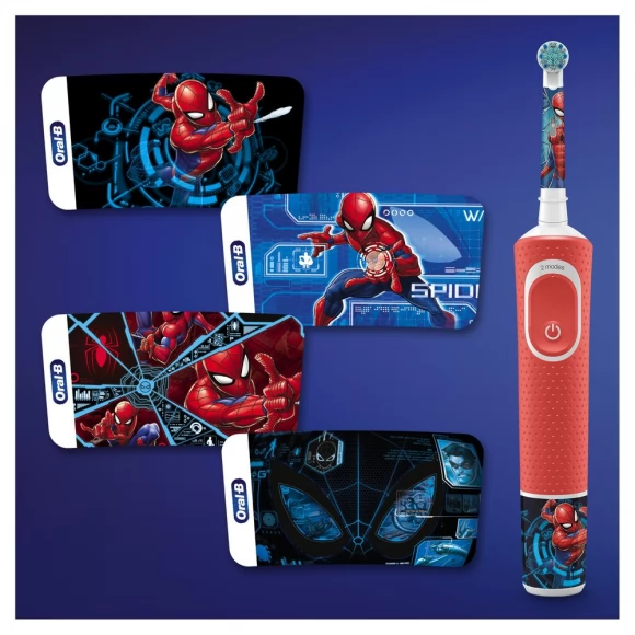 Детская электрическая зубная щетка Oral-B Vitality Kids D100.413.2KX Spiderman + чехол