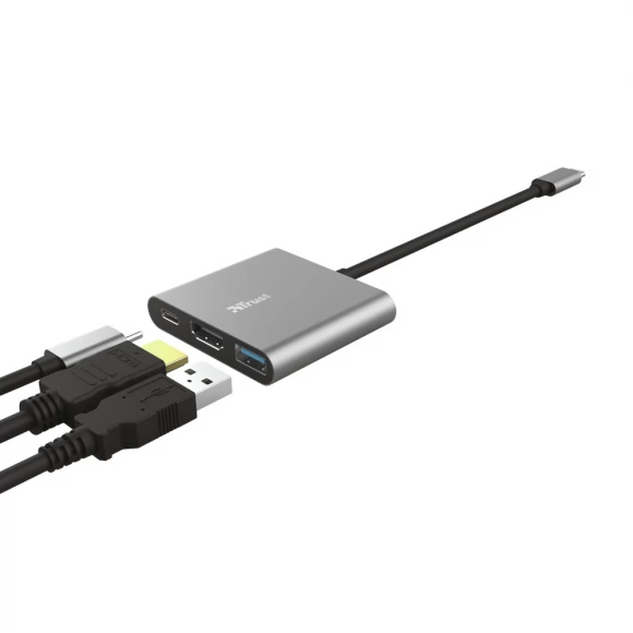 Адаптер 23772 Trust Dalyx 3-в-1 Multiport USB-C