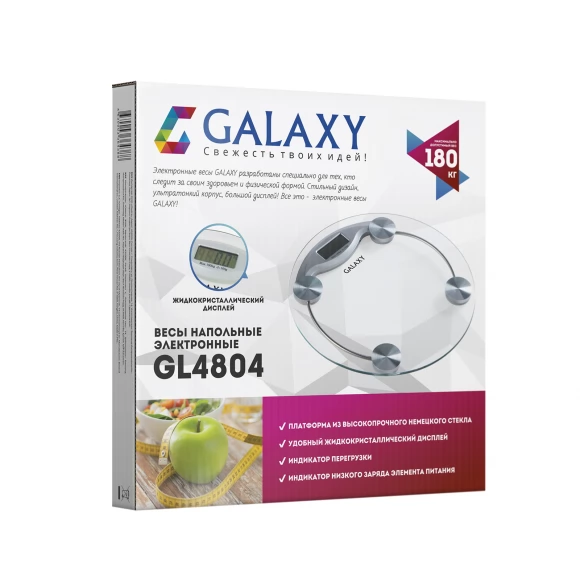 Весы напольные электронные бытовые круглые GALAXY LINE GL4804