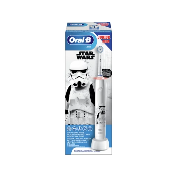 Детская электрическая зубная щетка Oral-B Pro 3 Junior Star Wars D505.513.2K