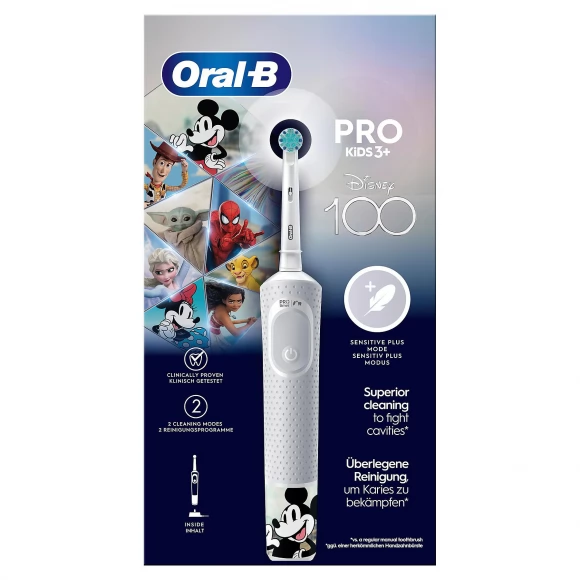 Детская электрическая зубная щетка Oral-B Vitality Kids Cars Disney 100 лет Special Edition D100.413.2K (EB10S)