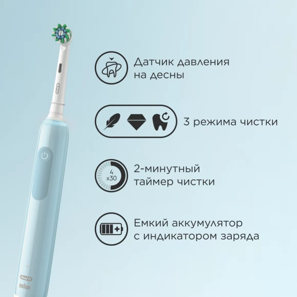 Электрическая зубная щетка Oral-B Pro Series 1 Duo/D305.523.3H черная + бирюзовая 3 режима тип 3791