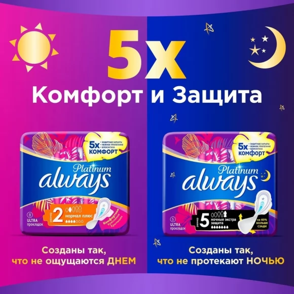 Прокладки Always Ultra Platinum Super Plus гигиенические, 52 шт