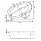 Акриловая ванна Santek Шри-Ланка 150х100 L асимметричная белая 1WH302394
