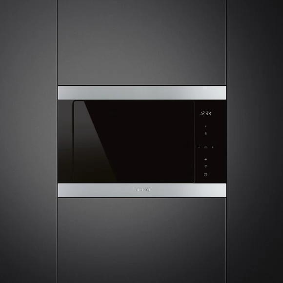 Микроволновая печь SMEG FMI325X черное стекло нержавеющая сталь