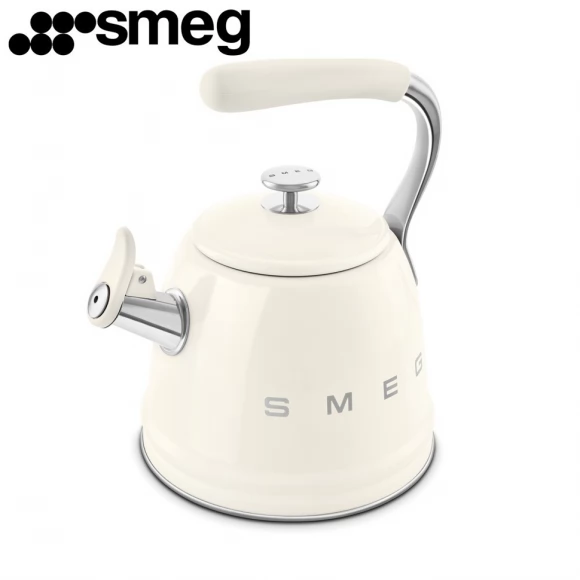 Чайник для плиты SMEG CKLW2001CR со свистком, кремовый, 2,3л