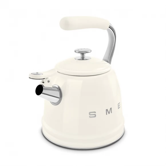 Чайник для плиты SMEG CKLW2001CR со свистком, кремовый, 2,3л