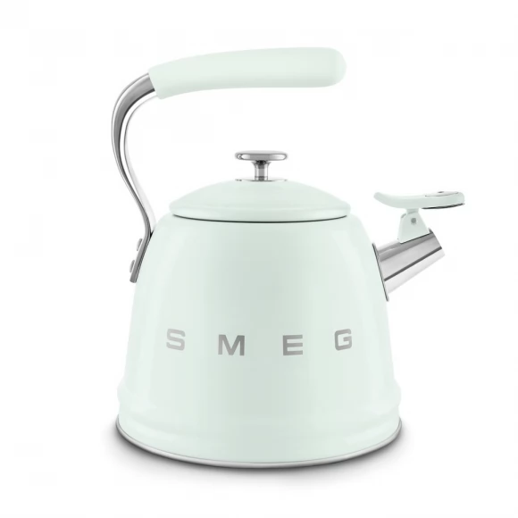 Чайник для плиты SMEG CKLW2001PG со свистком, пастельный зеленый, 2,3л