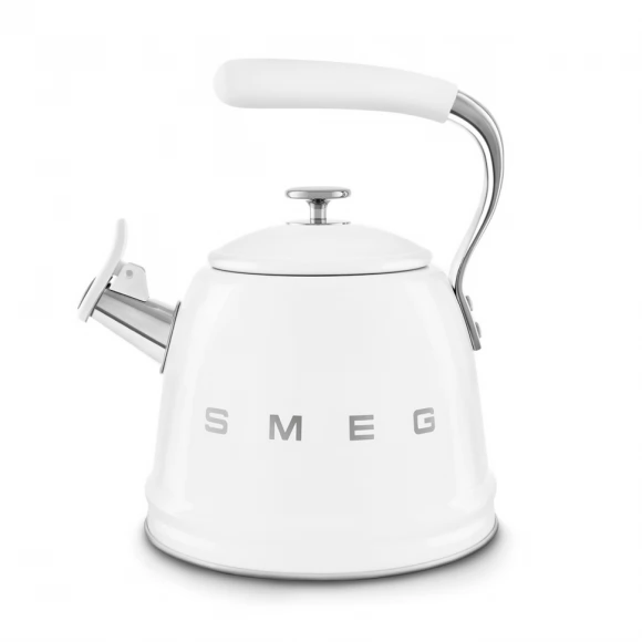 Чайник для плиты SMEG CKLW2001WH со свистком, белый, 2,3л