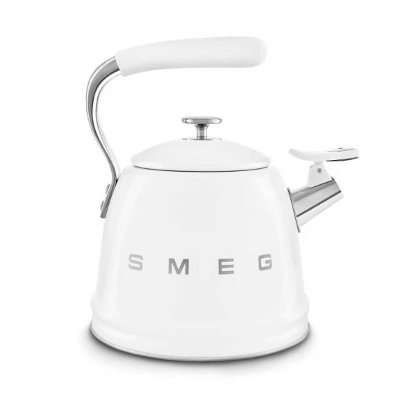 Чайник для плиты SMEG CKLW2001WH со свистком, белый, 2,3л