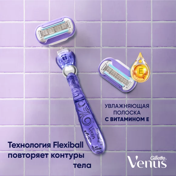 Подарочный набор Gillette Venus Swirl с 1 сменной кассетой и косметичкой