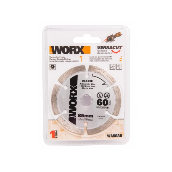 Пильный диск алмазный WORX WA5038 85х1,2х15 мм