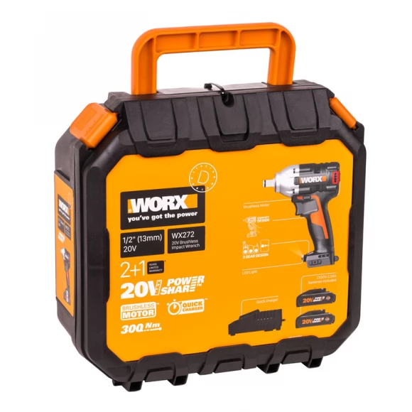 Комплект: Гайковерт аккумуляторный WORX WX272 + Аккумулятор WORX WA3551 в подарок